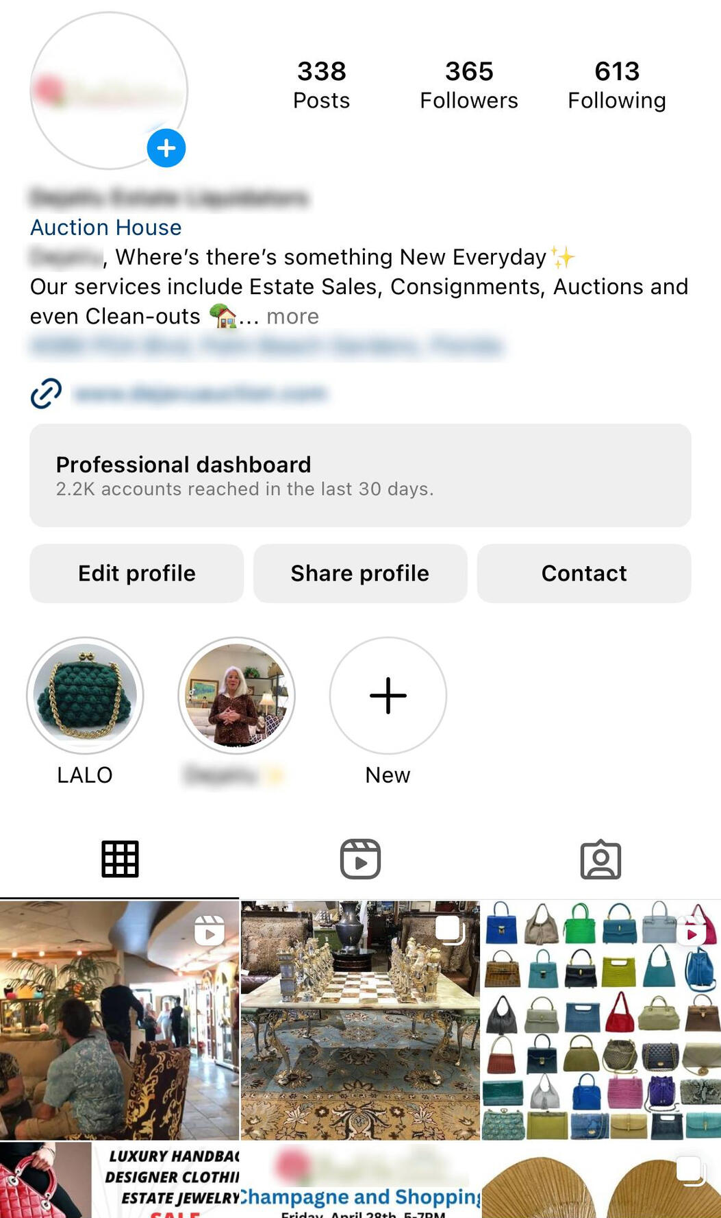 Private Client Instagram Page Before SMO and Branding Service