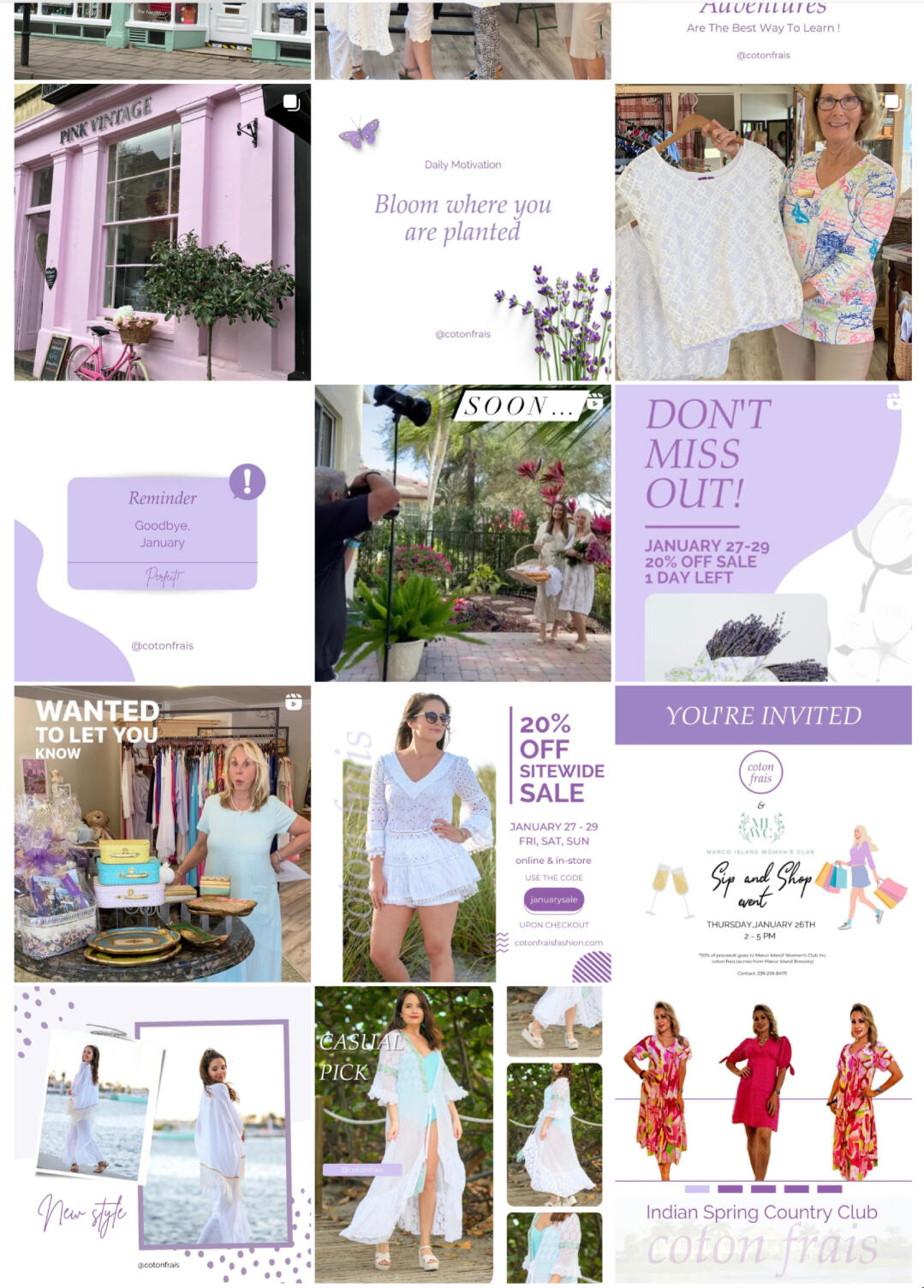 Coton Frais elevated Instagram Feed